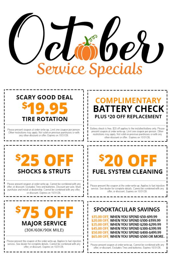 October Service Specials
