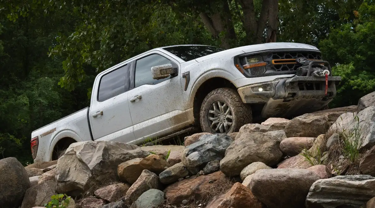 2026 Ford F-150 Tremor going uphill on rocky terrain