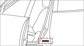 Drawing of a car door.
