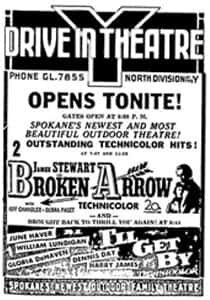 A black and white poster