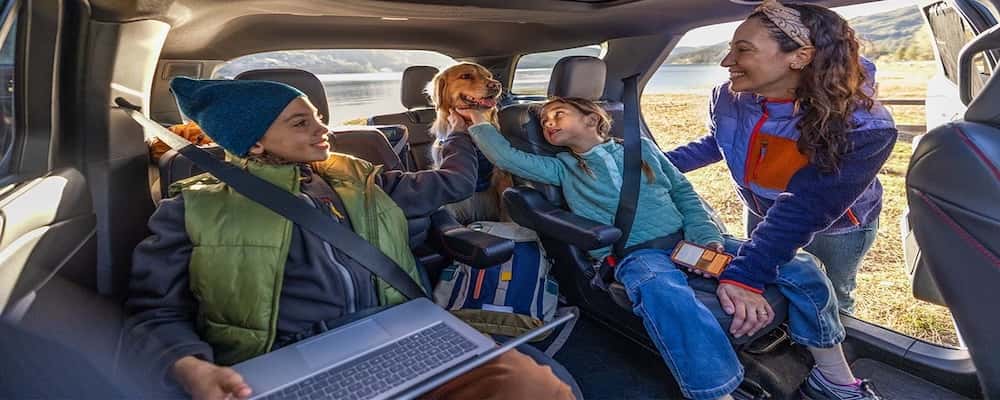 Family sitting in a 2025 Ford Explorer