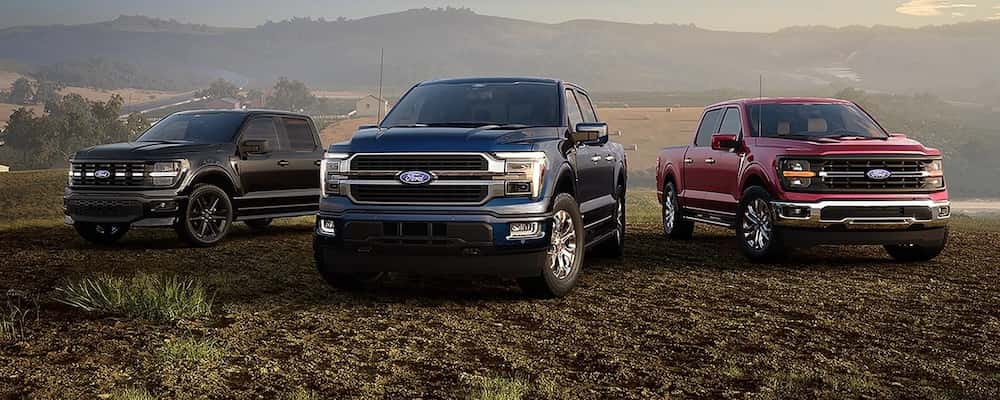 Three different 2026 Ford F-150 trims
