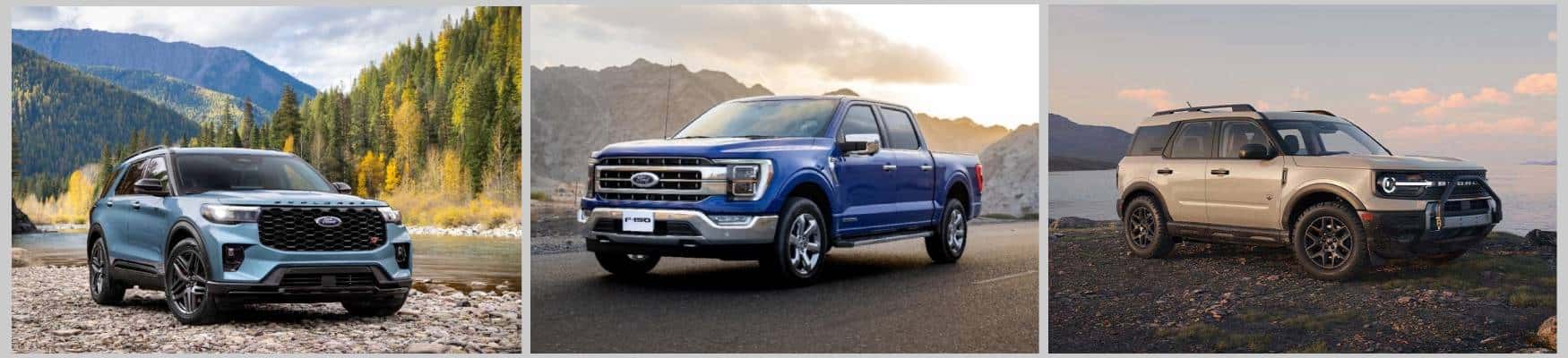 Ford Escape, Ford F-150, and Ford Bronco Sport