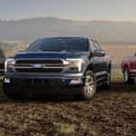 Three 2026 Ford F-150 trucks