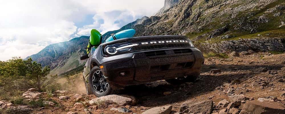 Blue Ford Bronco Sport off-roading