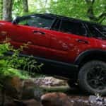 Red 2026 Ford Bronco off-roading