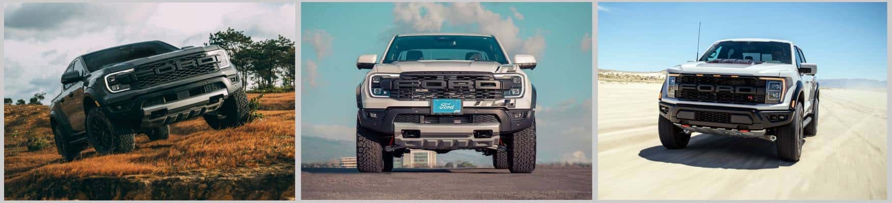 Exterior of the Ford Ranger Raptor and the Ford F-150 Raptor