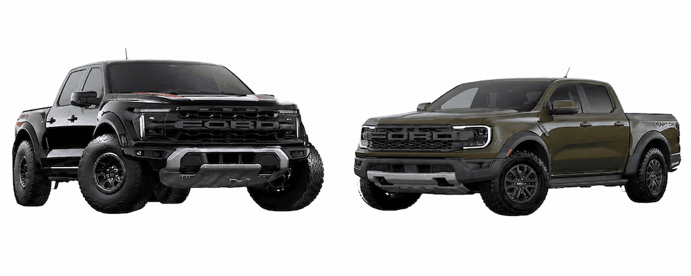 Ford F-150 Raptor and a Ford Ranger Raptor