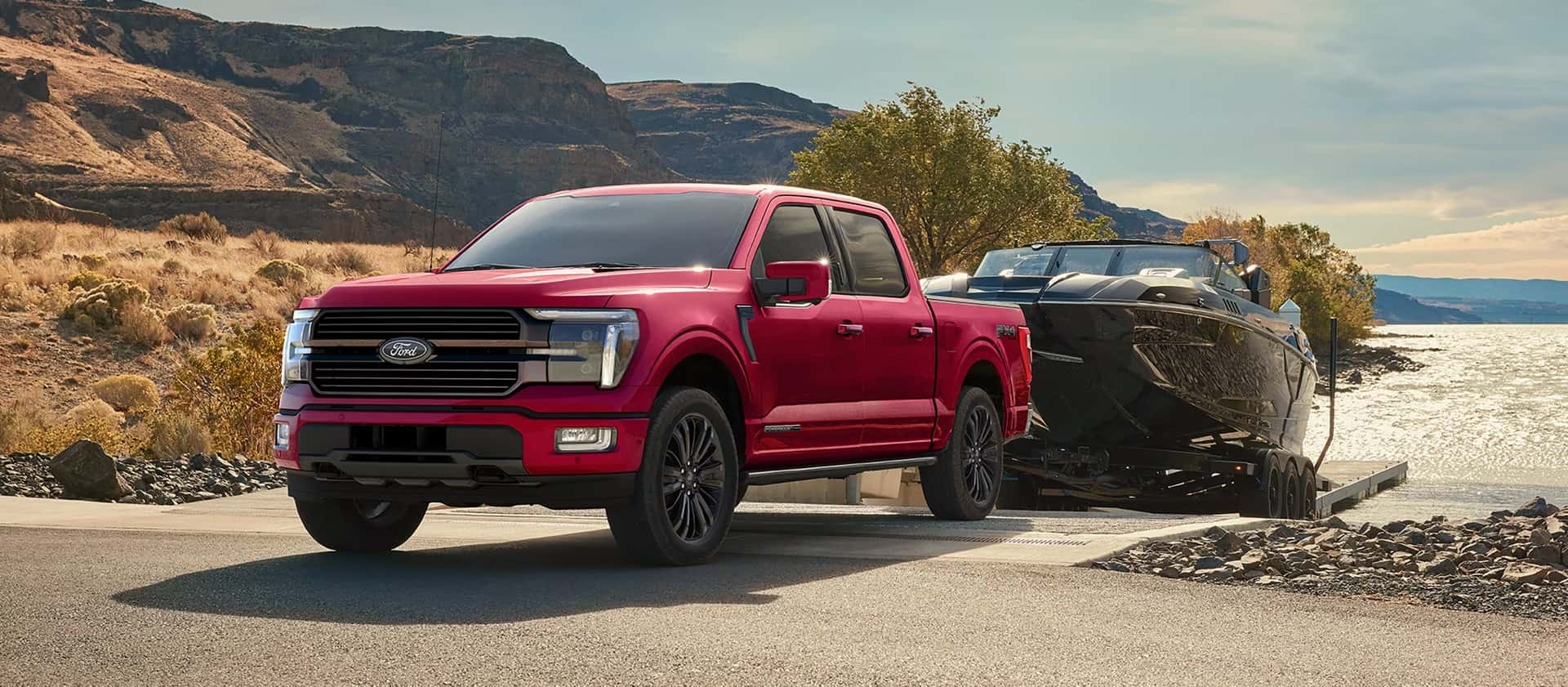 2026 Ford F-150 truck towing a boat