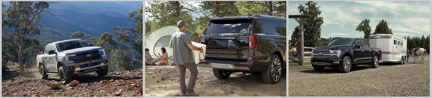Ford Ranger, Ford Expedition, and Ford F-150 truck