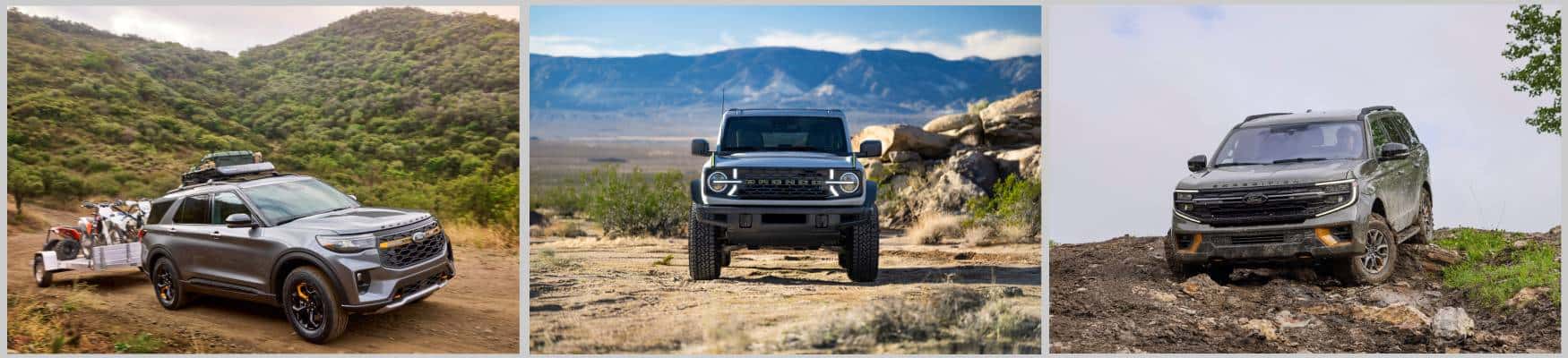 Ford Explorer Tremor, Ford Bronco, and Ford Expedition Tremor