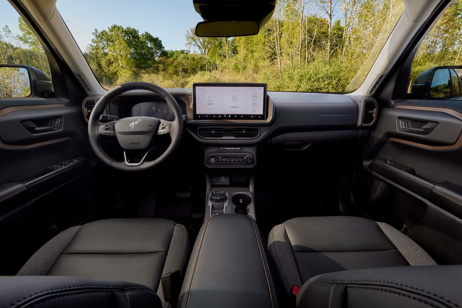 Interior of the 2026 Ford Bronco Sport with bronze package