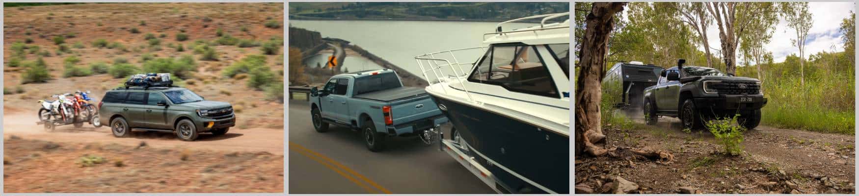 Ford trucks and SUVs towing