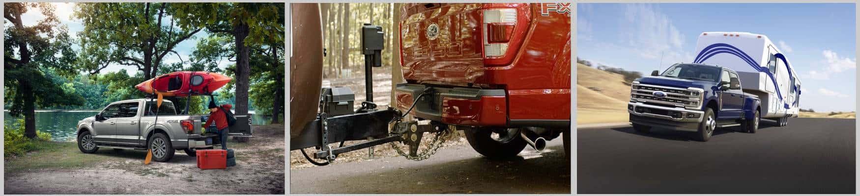 Ford trucks being used for towing