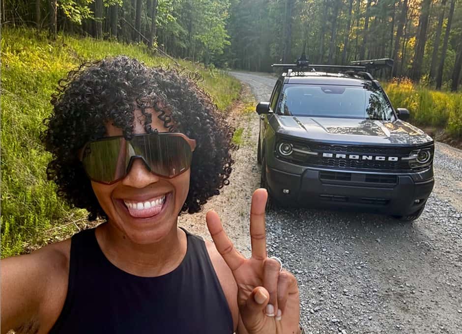 First-time Ford buyer with her Bronco Sport