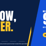Drive Now, Pay Later banner advertising no payments for 90 days on new Fords with payments starting in 2027.