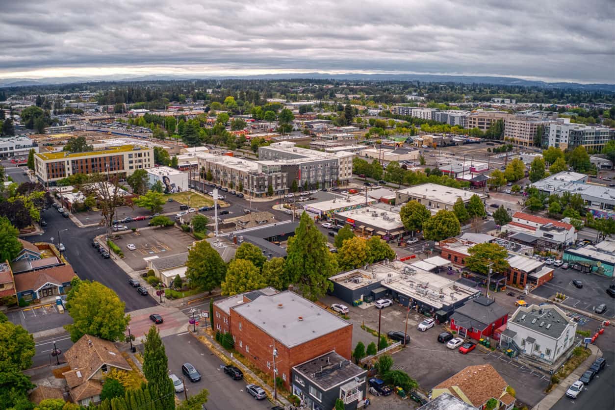 Aerial view of beaverton oregon