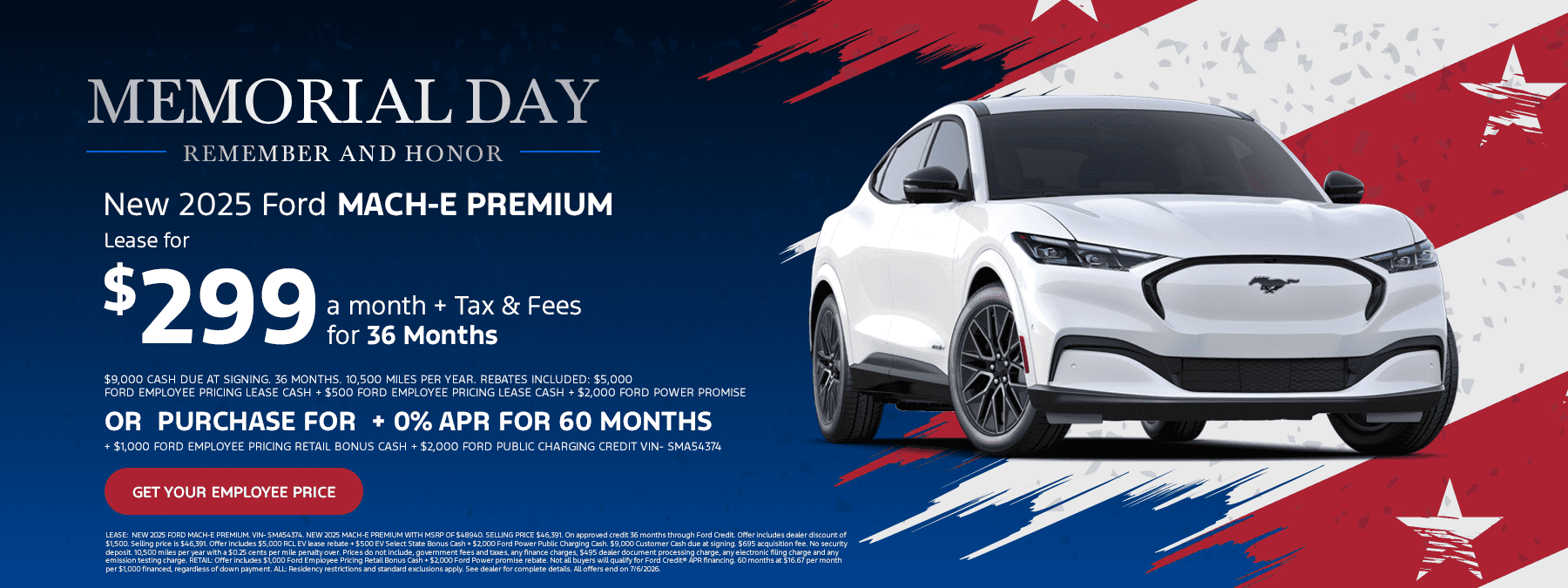 NEW 2025 FORD MACH-E PREMIUM LEASE FOR $299 A MONTH +TAX & FEES $9,000 CASH DUE AT SIGNING. 36 MONTHS. 10,500 MILES PER YEAR.