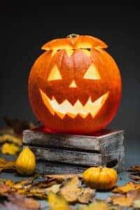 a carved pumpkin