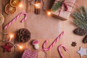 a winter decorated table