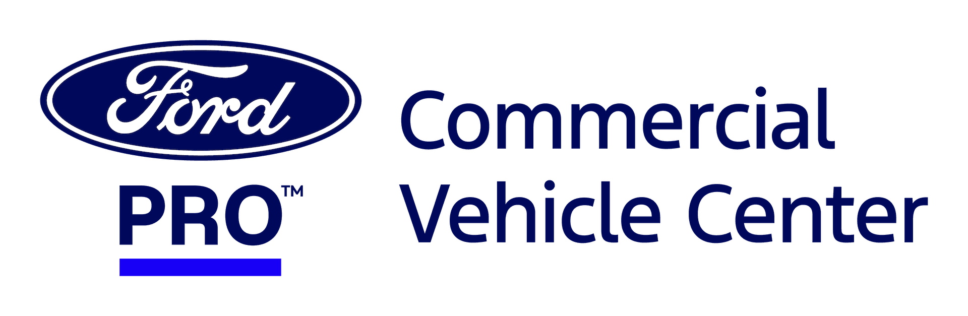 Banner style image with Ford Commercial lineup, Ford Pro logo and Commercial Vehicle Center on it.
