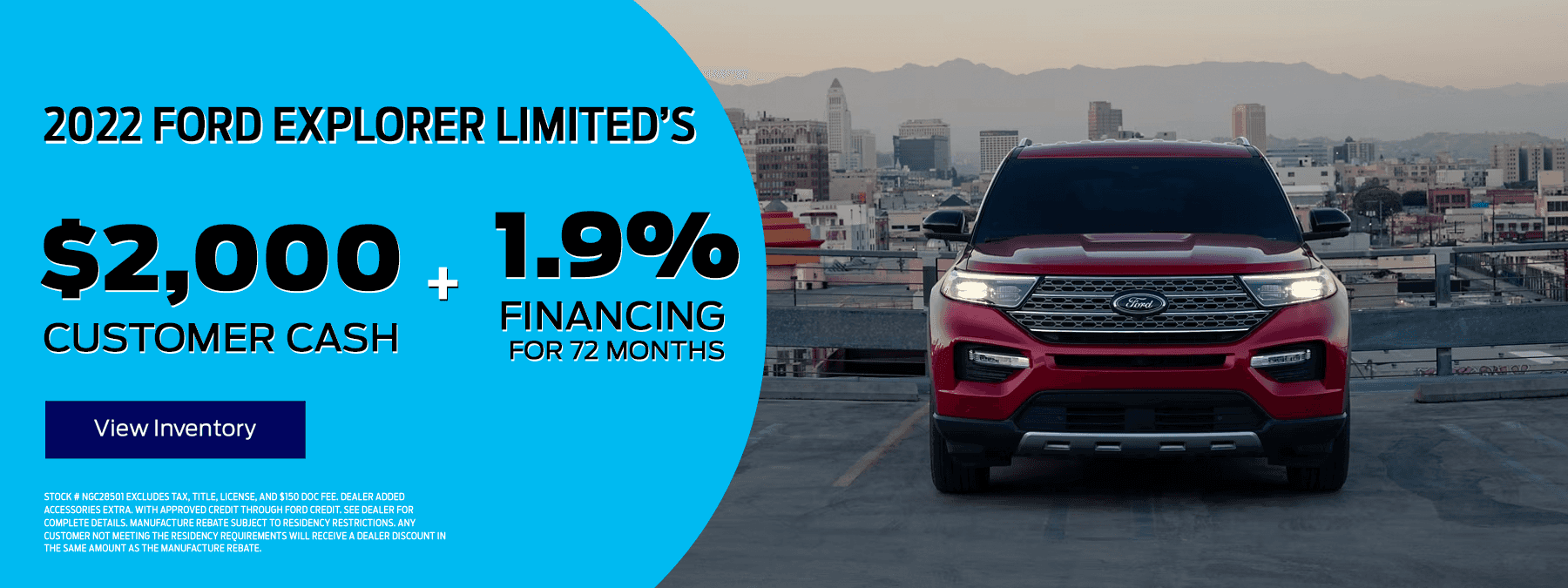 $2000 customer cash plus 1.9% financing for 72 months