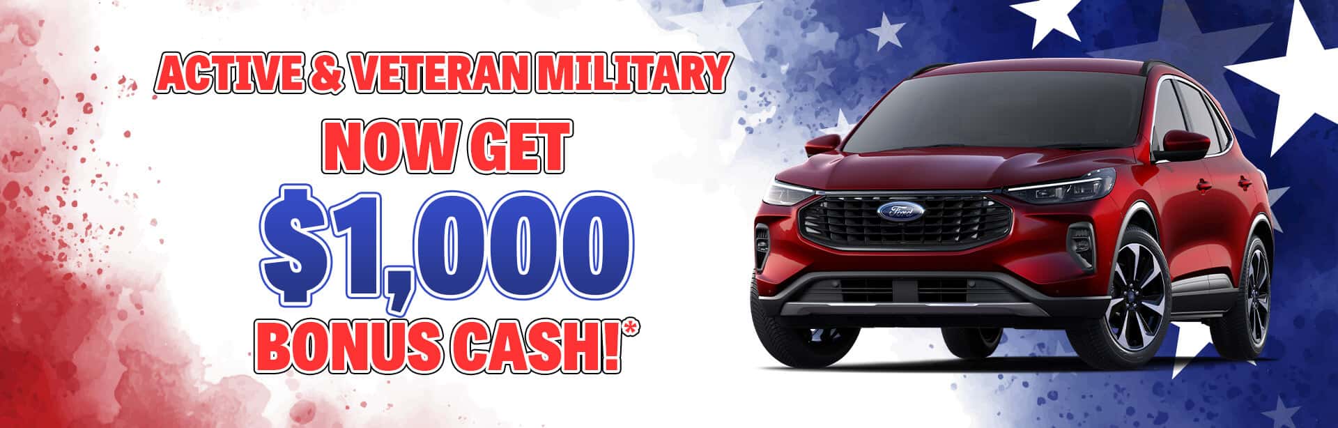 Veteran and Active Military get an extra $1,000 at York Ford in Brazil.