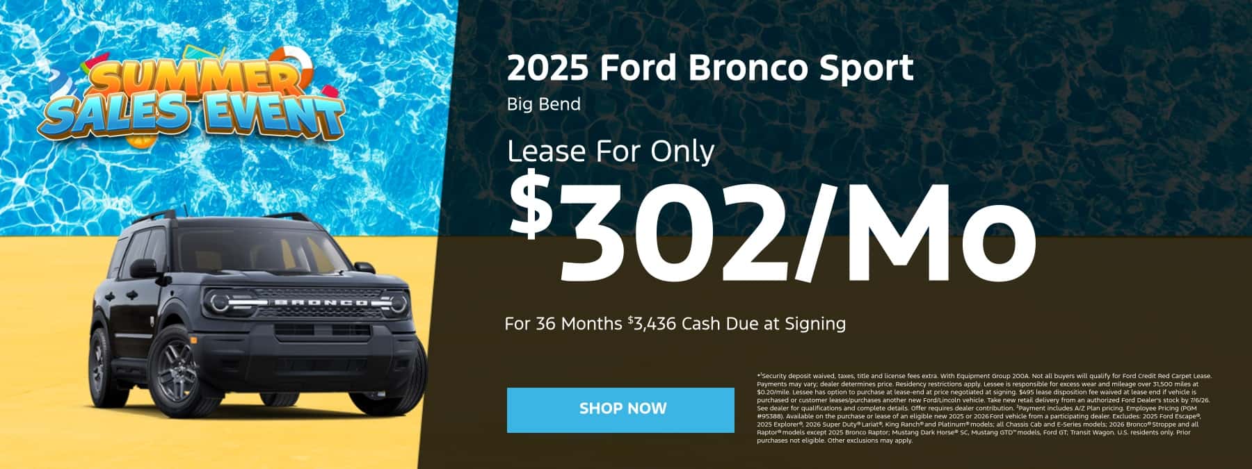 2025 Ford Bronco Sport Lease Special