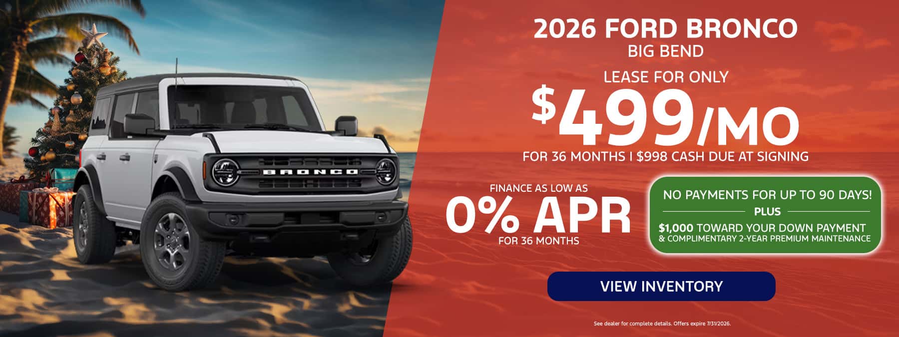 July Bronco Lease/Finance Special - Desktop